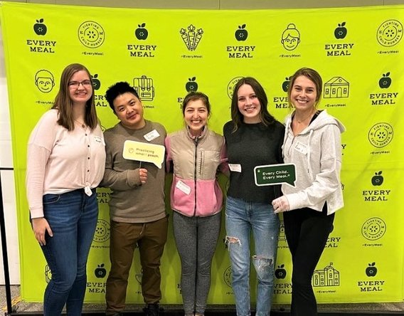 SOND nutrition students volunteer at community food packing event