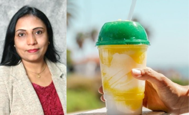 Sonia Patel and a cup of Taco Bell Pineapple Whip